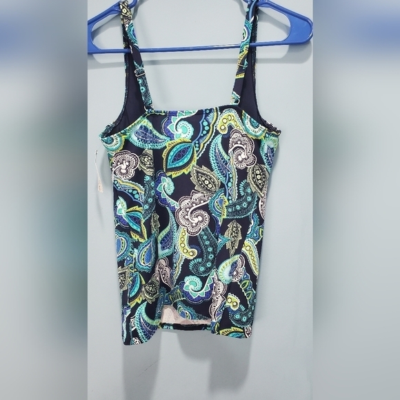 Lands' End Paisley Swim Tankini Women's Swim Top Size 6 - Picture 6 of 12